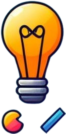 Light bulb icon, yellow in color with black filament.