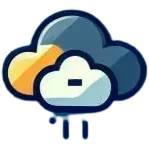 Cloud icon with python language color scheme