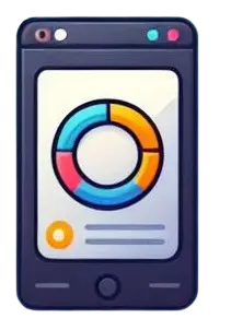 Phone icon with a colour circle.