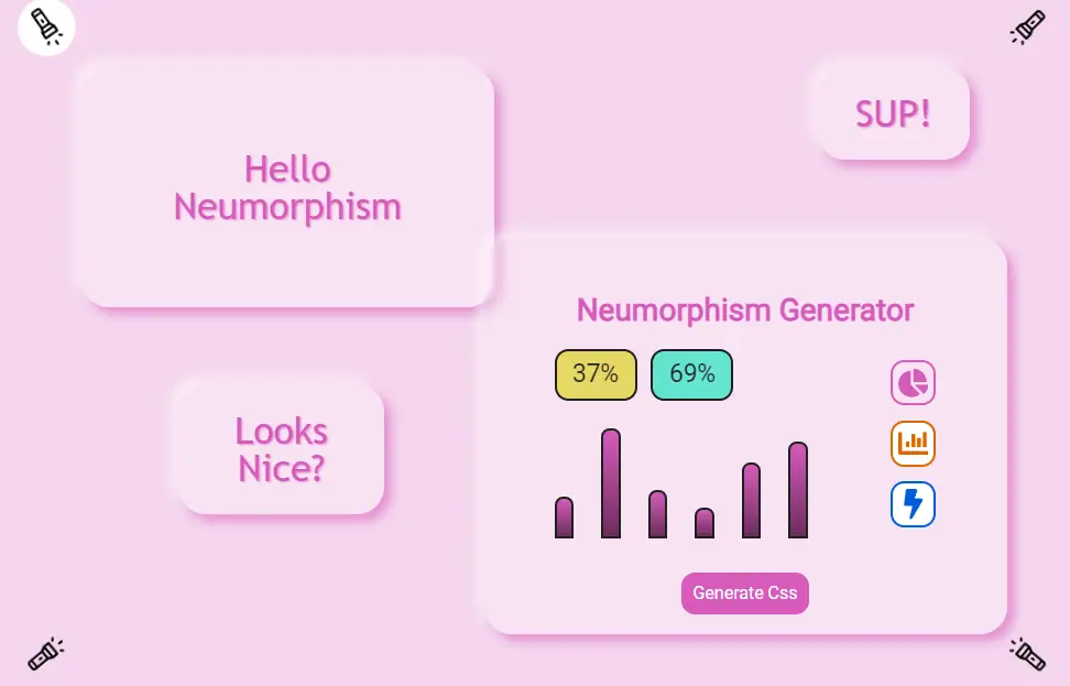 Neumorphism Flat UI design